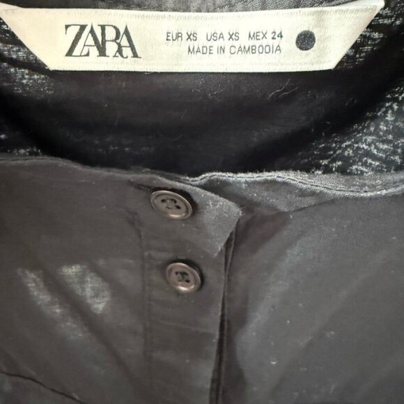 Zara Black Mini Dress with Eyelet Detail size XS - Picture 7 of 8